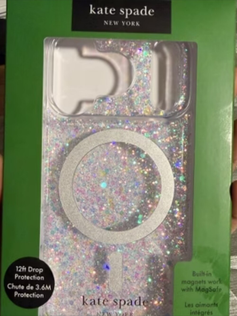 Kate Spade Sparkling Iridescent Glitter MagSafe iPhone 6.3" Pro Case (2025)